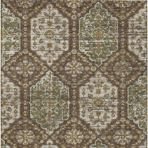 5x8 Damask Polyester Area Rug Stain Resistant Washable for Patio or Living Room