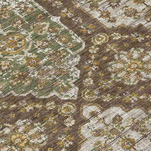 5x8 Damask Polyester Area Rug Stain Resistant Washable for Patio or Living Room