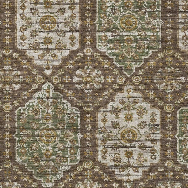 HomeRoots 10 X 14 Damask Polyester Area Rug Stain Resistant Indoor Outdoor Living Patio 734697
