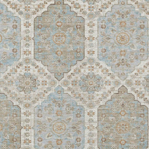 HomeRoots 9 X 12 Ivory Beige Damask Polyester Area Rug Stain Resistant Indoor Outdoor 734708