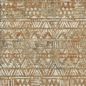 HomeRoots 9 X 12 Geometric Polyester Area Rug Stain Resistant Indoor Outdoor Patio Living Room 734762