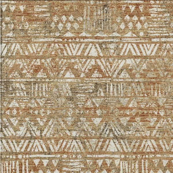 HomeRoots 9 X 12 Geometric Polyester Area Rug Stain Resistant Indoor Outdoor Patio Living Room 734762