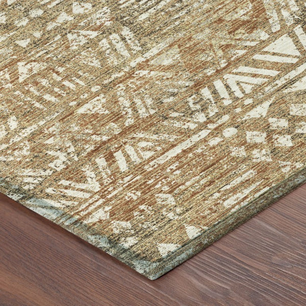 9 X 12 Geometric Polyester Area Rug Stain Resistant Indoor Outdoor Patio Living Room