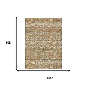 9 X 12 Geometric Polyester Area Rug Stain Resistant Indoor Outdoor Patio Living Room