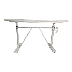 Adjustable Antiqued Trestle Standing Desk Solid Wood Iron Frame Home Office