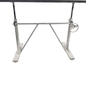Adjustable Antiqued Trestle Standing Desk Solid Wood Iron Frame Home Office