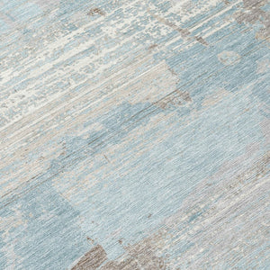 5x8 Sky Blue Abstract Polyester Area Rug Washable Stain Resistant Indoor Outdoor