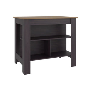 HomeRoots 28 Inch Solid Wood Kitchen Island with Storage Shelving for Compact Culinary Spaces 734809