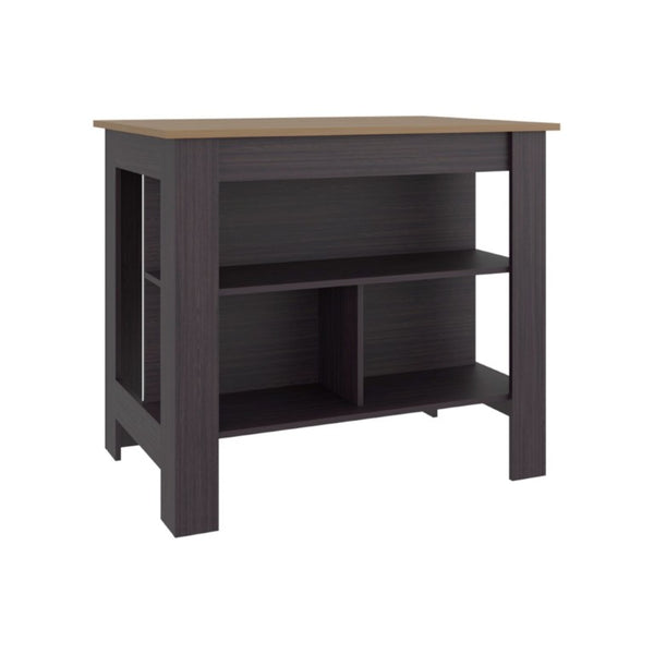 HomeRoots 28 Inch Solid Wood Kitchen Island with Storage Shelving for Compact Culinary Spaces 734809
