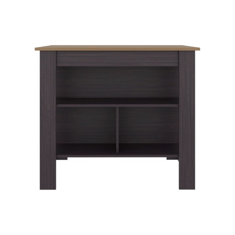 HomeRoots 28 Inch Solid Wood Kitchen Island with Storage Shelving for Compact Culinary Spaces 734809