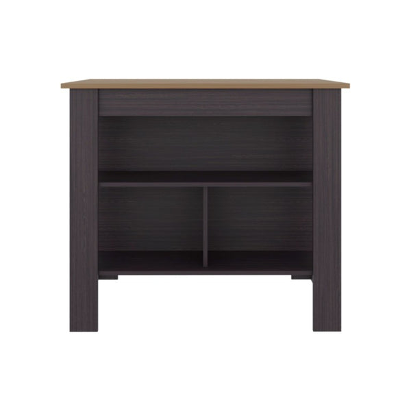 28 Inch Solid Wood Kitchen Island with Storage Shelving for Compact Culinary Spaces