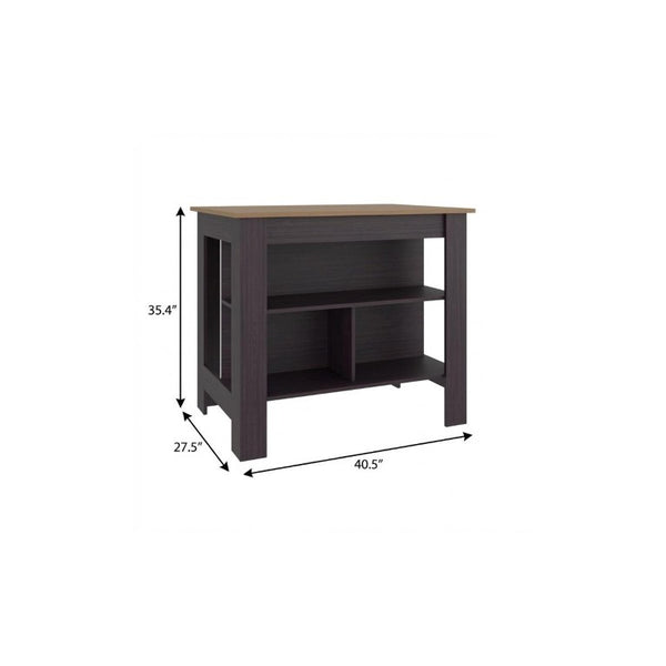 28 Inch Solid Wood Kitchen Island with Storage Shelving for Compact Culinary Spaces