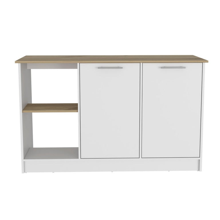 HomeRoots 25 Inch White Solid Wood Kitchen Island with Storage for Compact Cooking Spaces 734812