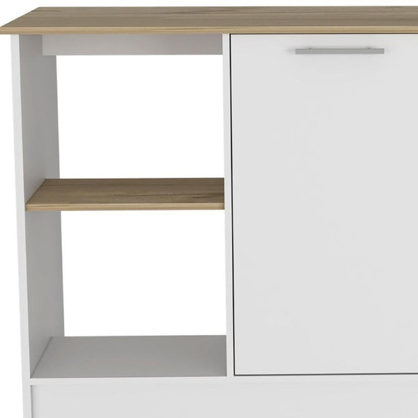 25 Inch White Solid Wood Kitchen Island with Storage for Compact Cooking Spaces
