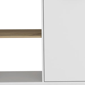 25 Inch White Solid Wood Kitchen Island with Storage for Compact Cooking Spaces