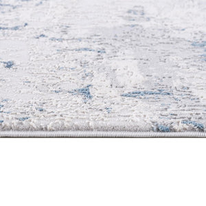 9 X 13 Blue Cream Abstract Polypropylene Area Rug Stain Resistant Modern Living