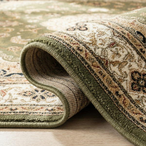 5x7 Abstract Green Beige Polypropylene Area Rug Stain Resistant Modern Home