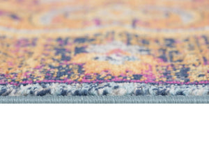 9 X 12 Abstract Area Rug in Rust and Pink Polypropylene Stain Resistant Weave