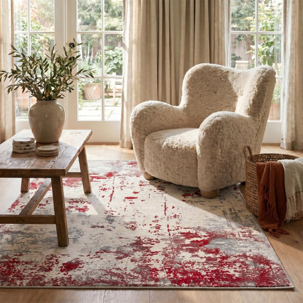HomeRoots 9 X 13 Abstract Polypropylene Area Rug Stain Resistant Modern Living Room Accent 734900