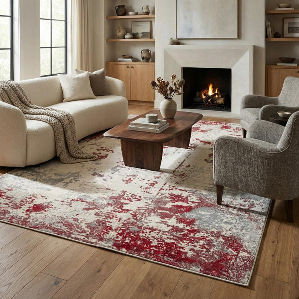 9 X 13 Abstract Polypropylene Area Rug Stain Resistant Modern Living Room Accent