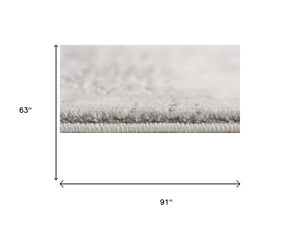 5x8 Abstract Gray Beige Polypropylene Area Rug Stain Resistant Modern Living Room