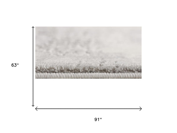 5x8 Abstract Gray Beige Polypropylene Area Rug Stain Resistant Modern Living Room