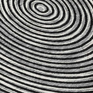 5x8 Black Ivory Geometric Polyester Area Rug Washable Stain Resistant Indoor Outdoor