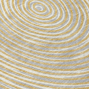 9x12 Gold Ivory Geometric Polyester Area Rug Stain Resistant for Patio or Living Room