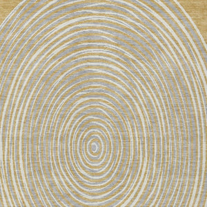 10 X 14 Gold Ivory Geometric Polyester Area Rug Washable Stain Resistant Patio