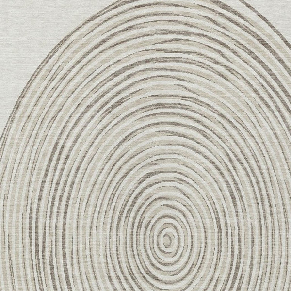 9 X 12 Ivory Beige Geometric Polyester Area Rug Stain Resistant for Patio or Home