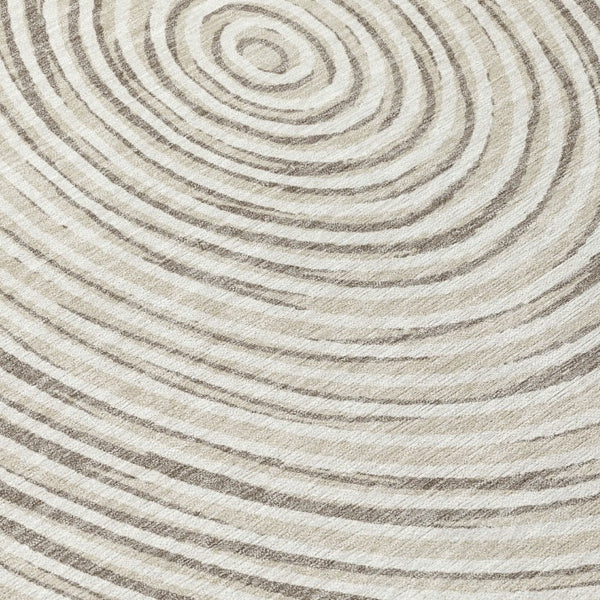 9 X 12 Ivory Beige Geometric Polyester Area Rug Stain Resistant for Patio or Home