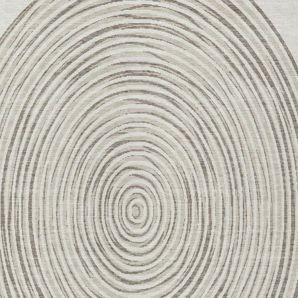 10 X 14 Geometric Ivory Beige Polyester Washable Rug for Patio Porch or Living Room