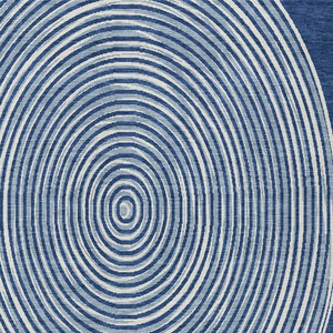 10 X 14 Navy Ivory Geometric Polyester Area Rug Washable for Patio or Living Room