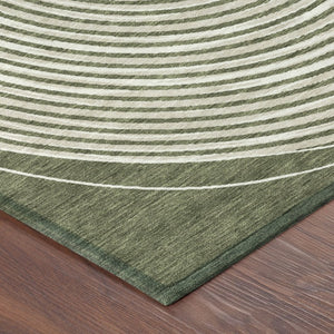 10 Ft X 14 Ft Geometric Polyester Area Rug Washable Indoor Outdoor Olive Ivory