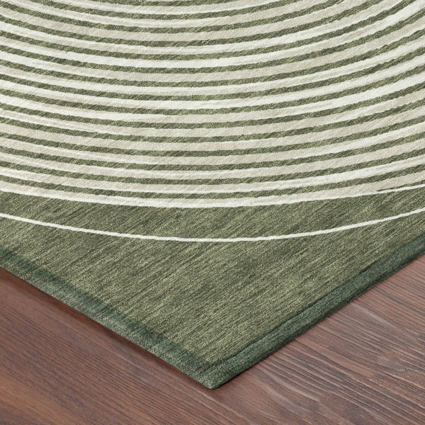 10 Ft X 14 Ft Geometric Polyester Area Rug Washable Indoor Outdoor Olive Ivory