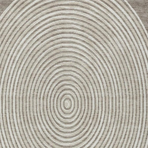 8 X 10 Taupe Beige Geometric Polyester Area Rug Washable for Patio or Living Room