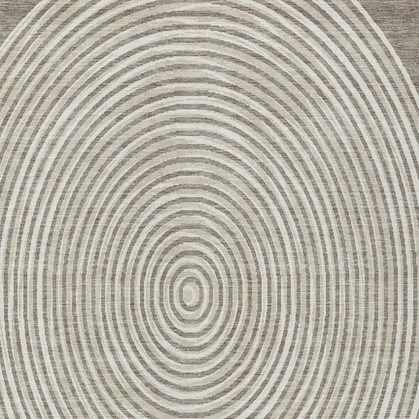 8 X 10 Taupe Beige Geometric Polyester Area Rug Washable for Patio or Living Room