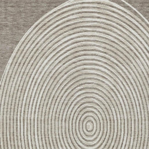 8 X 10 Taupe Beige Geometric Polyester Area Rug Washable for Patio or Living Room