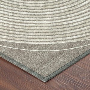 8 X 10 Taupe Beige Geometric Polyester Area Rug Washable for Patio or Living Room
