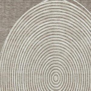 9x12 Washable Polyester Geometric Area Rug for Patio Porch Living Room Taupe Beige