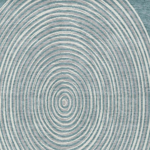 5 X 8 Teal Ivory Geometric Polyester Area Rug Washable Stain Resistant Indoor Outdoor