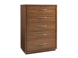 Lexington Minton Chest: Elegant Zebrano Veneer Design With Five Self-closing Drawers For Contemporary Living Nikka  734-307
