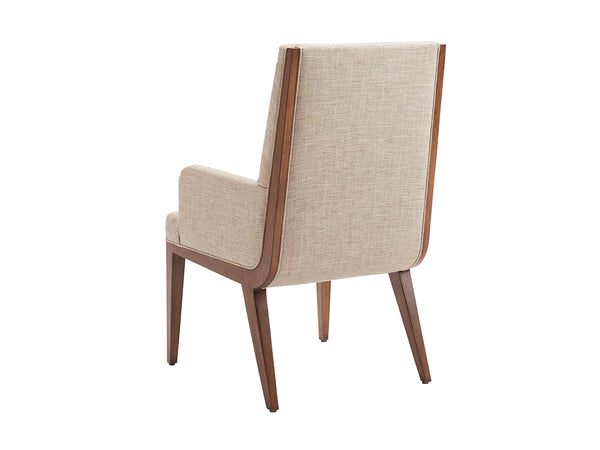 Lexington Marino Upholstered Arm Chair - Elegant Contemporary Design With Soft Ivory-taupe Linen Weave Upholstery Nikka  734-881-01