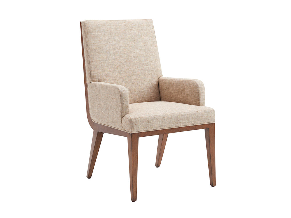 Lexington Marino Upholstered Arm Chair - Elegant Contemporary Design With Soft Ivory-taupe Linen Weave Upholstery Nikka  734-881-01