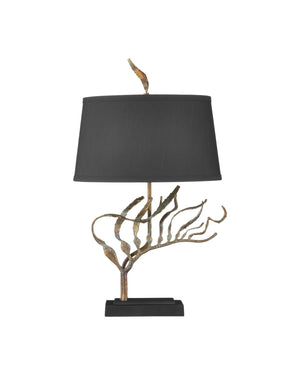 Currey & Company Latissima Table Lamp - Sculptural Brass Design With Kelp-inspired Elegance And Warm Ambient Glow Black Brass ,Cast Aluminum ,Iron 6000-1046-currey-company
