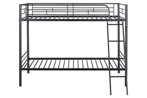English Elm Contemporary Twin-over-Full Bunk Bed with Sturdy Metal Frame, Two-Tone Finish, Space-Saving Design Black 81 L x 15 W x 7 H B2741P347313