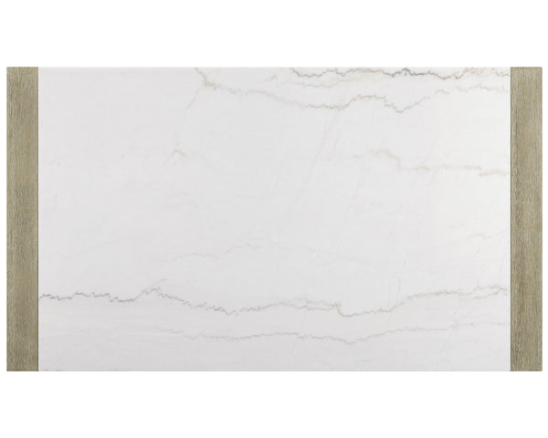 English Elm 1pc White Genuine Marble Dining Table 66"x38" Modern Rectangular Glossy Top Solid Wood Base Elegant B011S00995