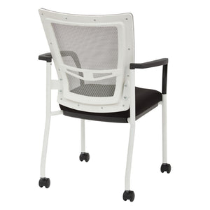OSP Home Furnishings Progrid® Mesh Back Guest Chair with Lumbar Support Padded Seat and Metal Frame Black 8840W-3M