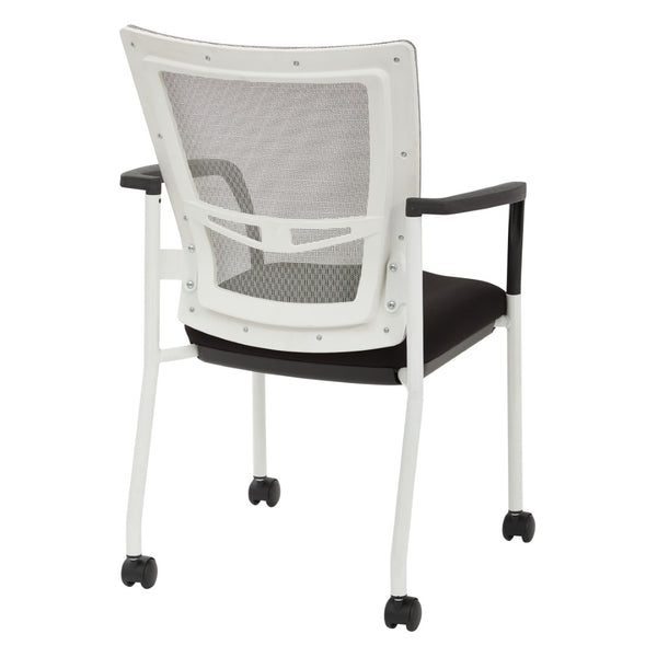 OSP Home Furnishings Progrid® Mesh Back Guest Chair with Lumbar Support Padded Seat and Metal Frame Black 8840W-3M