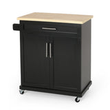 Christopher Knight Home® - Noble House - Batavia Contemporary Kitchen Cart with Wheels